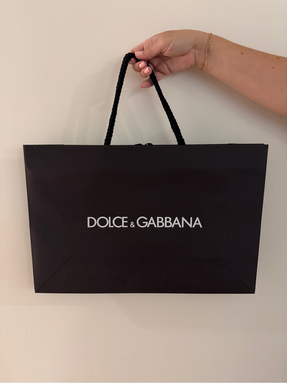 Dolce & Gabbana Black Shopping Tote with White Logo